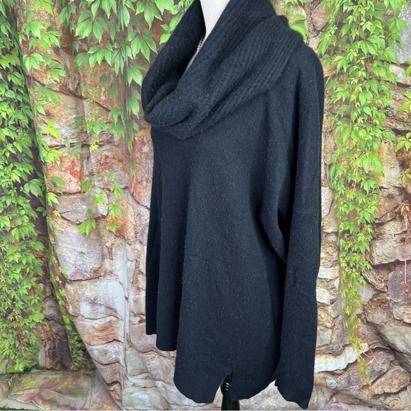 FORTE CASHMERE Quiet Minimalist Oversized Black Cowl Neck Sweater, M - Picture 5 of 10